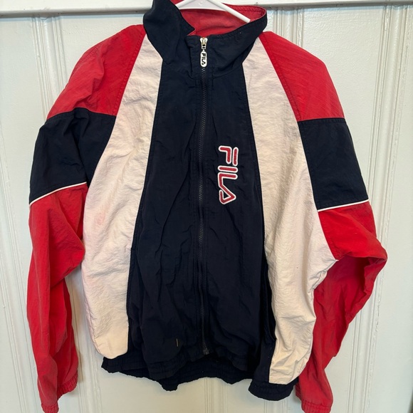 Vintage FILA red white blue USA windbreaker jacket - Picture 1 of 10